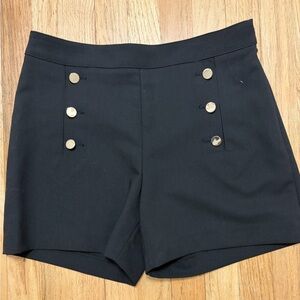H&M Black High Waist Shorts with Gold Buttons